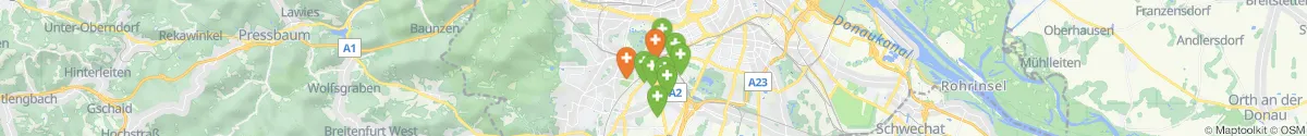 Map view for Pharmacies emergency services nearby Meidling (1120 - Meidling, Wien)